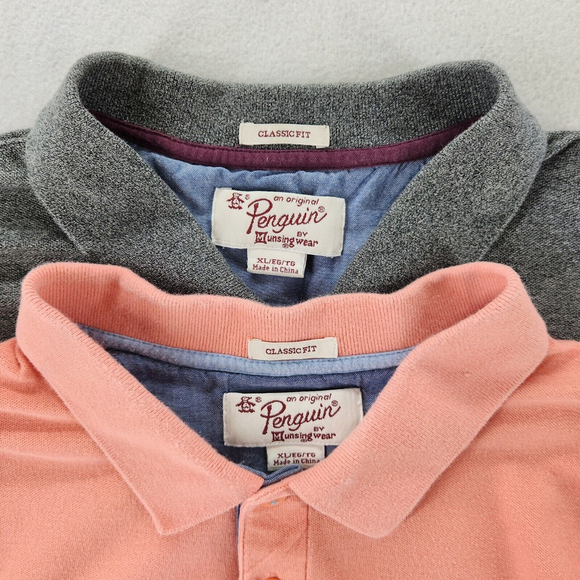 Bundle Of 2 Original Penguin Men's Classic Fit Polo Sz. XL Gray Pink Casual - Picture 6 of 9